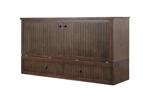 Mega Solutions Murphybedz Tuscany Murphy Cabinet Chest Bed with Charging Station 6 Inch (Tobacco, King) - color: Tobacco, size: King (U.S. Standard)