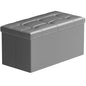 BRIAN & DANY 30 Inches Storage Ottoman Bench, Faux Leather Ottoman with Storage, Folding Bench Shoe, Foot Rest Stool, for Living Room, Gray - color: Leather-grey