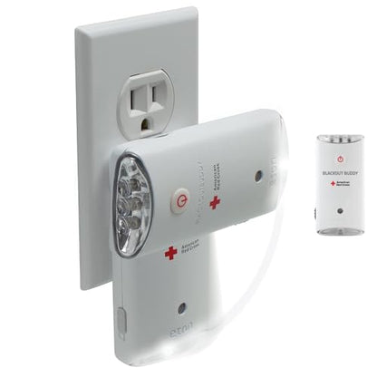 Officially Licensed American Red Cross by Eton Blackout Buddy Swivel Emergency Flashlight, Automatic Power Failure Light, LED Nightlight, Rechargeable, White