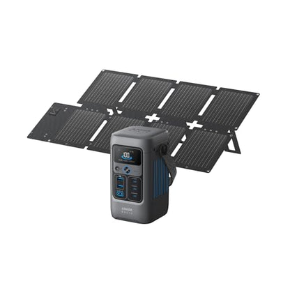 Anker SOLIX C200 DC Power Bank Station and 60W Solar Panel, 192Wh Portable Power Station, LiFePO4 Battery, 200W Solar Generator, For Outdoor, Camping, Traveling, and Emergencies - style: SOLIX C200 DC + 60 W Solar Panel