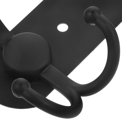 Beaupretty Wall Mounted Storage Hooks 3-Head Multi-Functional Black Metal Utility Rack for Kitchen Bathroom Bedroom, Household Towel and Key Organizer