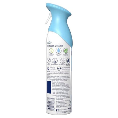 Febreze Air Mist, Air Freshener Spray, Odor Fighting Room Spray, Deodorizer for Home Bathroom Kitchen Office Apartment Dorm Room Classroom, Linen & Sky Scent, 8.1oz (Pack of 6) - style: Linen & Sky