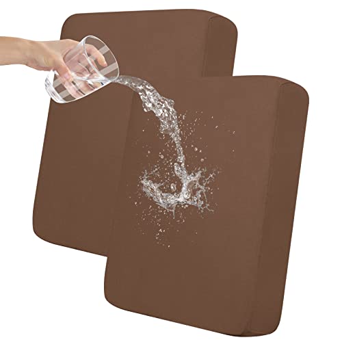 Easy-Going 100% Waterproof Chair Sofa Seat Cushion Slipcovers Couch Cushion Cover Stretch Furniture Protector for Kids, Pets (2-Piece Loveseat Cushion, Brown) - color: Brown, size: 2-piece loveseat cushion