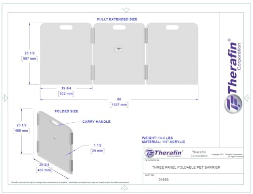Pet Barrier (3-Panel) | Free-Standing Pet Gate | Foldable | Protect Your Indoor Living Spaces, Decorations, and Important Items from Pets | Made in The USA - size: 3-Panel