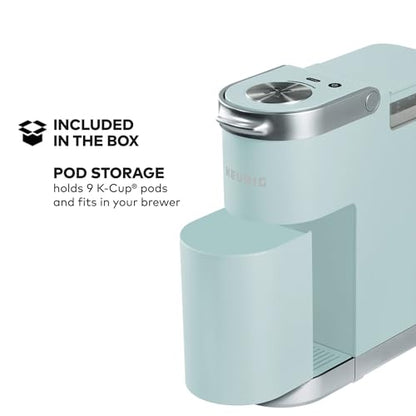 Keurig K-Mini Plus Single Serve K-Cup Pod Coffee Maker, with 6 to 12oz Brew Size, Stores up to 9 K-Cup Pods, Travel Mug Friendly, Misty Green - color: Misty Green