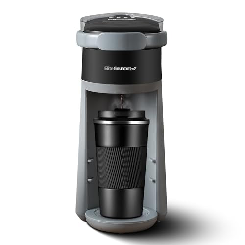Elite Gourmet EHC323 Rapid Brew Technology 2-in-1 Capsule Coffee Maker, 6~12oz Brewing Capacity, K-Cups and Grounds, Adjustable Mug Height, Reusable Filter, Black - color: Black, size: 1.5 Cups
