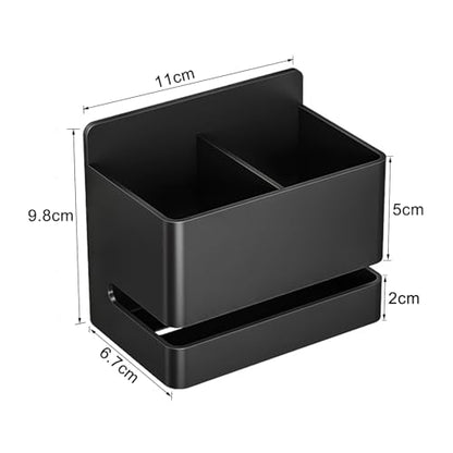 Aluminum Electric Toothbrush Holder - Bathroom Wall Mounted Toothbrush Holder (Black, Double Slot) - size: Double slot