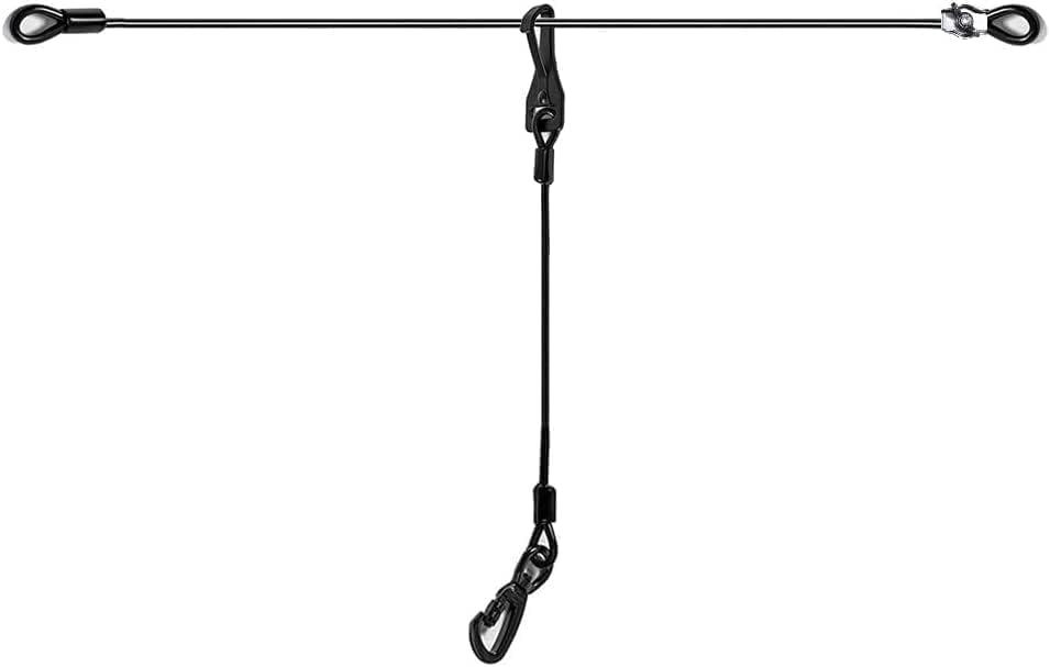 Dog Seatbelt, Car Harness with Coated Wire Rope, Happy Ride Dog Zipline, Safety Restraint No-Chew Tether Cable (Stainless Steel, 5 FT)