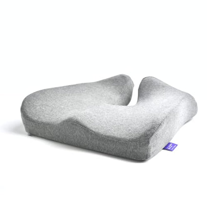 C CUSHION LAB Patented Pressure Relief Seat Cushion for Long Sitting Hours on Office/Home Chair, Car, Wheelchair - Extra-Dense Memory Foam for Hip, Tailbone, Coccyx, Sciatica - Light Grey - color: Gray