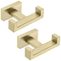 Angle Simple Double Towel Hook, SUS304 Stainless Steel Hand Towel Holder, Bathroom Robe Coat Hook for Wall, Brushed Gold, 2 Pack - color: Brushed Gold, size: 2 Pack