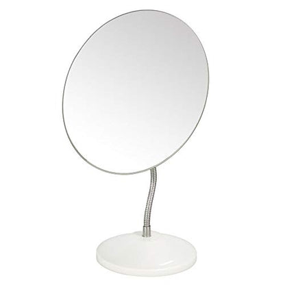 YEAKE Adjustable Flexible Gooseneck Makeup Mirror,360°Rotation Folding Portable Desk Vanity Mirror with Stand Shower Shaving Cosmetic Mirror Round Large - style: 7.5 Inch Diameter(Large Round)