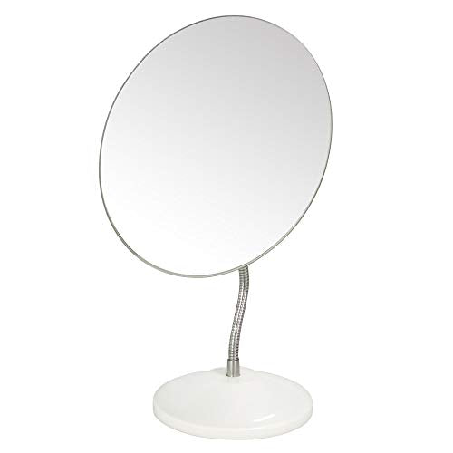 YEAKE Adjustable Flexible Gooseneck Makeup Mirror,360°Rotation Folding Portable Desk Vanity Mirror with Stand Shower Shaving Cosmetic Mirror Round Large - style: 7.5 Inch Diameter(Large Round)