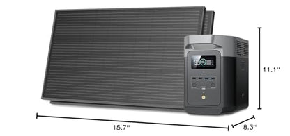 EF ECOFLOW Solar Generators, DELTA 2 Portable Power Station with 2PCS 100W 12V Solar Panels, 1024Wh LFP Battery, Fast Charging, Power Station for Home Backup, Camping&RVs - style: DELTA 2+2X100W Solar Generator