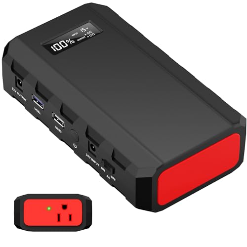 powkey 88Wh Portable Power Station 24000mAh Camping Solar Generator(Solar Panel Not Included) Lithium Battery Power 110V/65W AC, DC, USB QC3.0 for Home Camping Emergency Backup Black - color: Black