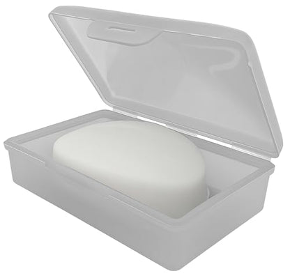 American Comb Travel Soap Box with lid - Clear White - Perfect for Traveling, Gym, or Storage. Made in The USA. - color: White