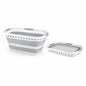 Laundry 360 Collapsible Laundry Basket 40L | Portable | Space Saver Storage | Hold 2 Loads | Store Under the Bed or Closet | Good for Kids | Dorm | Bedroom | Large | White/Grey - size: 1 Pack White 40L