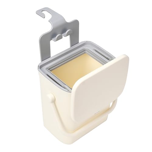 Leakproof Car Trash Can, Mini Hanging Garbage Can with Lid, Vehicle Trash Bin for Back Seat Car Garbage Bin for Sedans, SUVs, MPVs & Trucks (White) - color: White