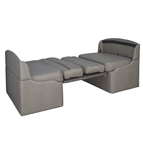 RecPro Charles 44" RV Dinette Booth with Storage | Converts to Bed with Memory Foam (Putty, 1) - color: Putty