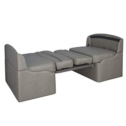 RecPro Charles 44" RV Dinette Booth with Storage | Converts to Bed with Memory Foam (Putty, 1) - color: Putty