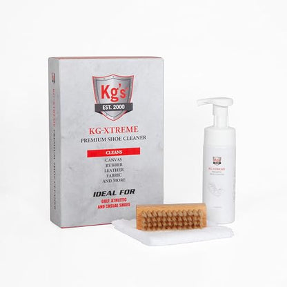 Kg's Premium Shoe Care Kit – Includes Cleaner, Suede Kit, Black & Brown Polish, Brushes, Applicators & Cloths for All Shoes - style: Shoe Cleaning Kit