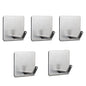 NearMoon Adhesive Hooks- Heavy Duty Bath Wall Hooks Waterproof Stainless Steel Towel Hangers Stick on Wall Clothes Holders for Bathroom Kitchen Home, 5 Pack (Brushed Nickel) - color: Brushed Nickel