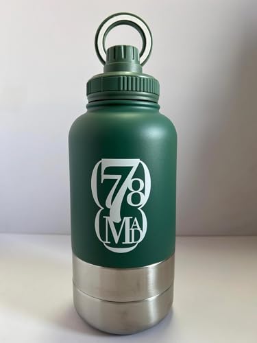 3-in-1 Dog Water Bottles with Food & Water Bowls – Insulated Stainless Steel 32oz Travel Bottle for Walking, Hiking & Outdoor Adventures (Dark Green) - color: Dark Green