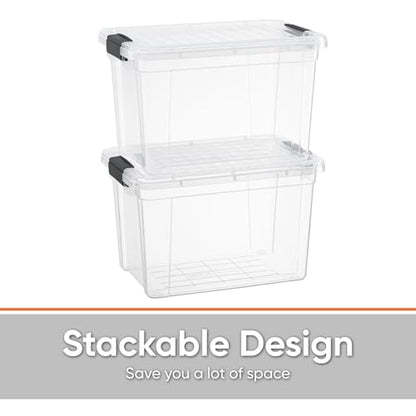 Superio Mini Deep Storage Organizer Bin with Lid X-Deep Small Clear Storage Box with Latch for Home, Kitchen, Garage- Store Toys, Food, Supplies, and Hair Accessories (2.5 Quart) - size: 8" x 5.5" x 5"