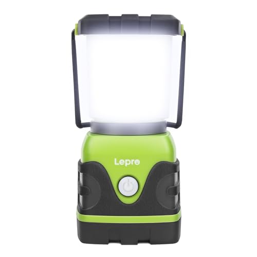 Lepro 1500LM Battery Powered LED Camping Lantern, Green Tent Light with 4 Light Modes, Camping Essentials, Waterproof Lantern Flashlight for Camping, Emergency Light, Power Outages, Not Rechargeable - color: Green(1500lm)