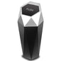 DNA Motoring Mini Car Auto Trash Can with Removable Lid, Leakproof Mini Garbage Bin for Automotive Home Office,Black/Silver,ZTL-OD-01-SL - color: Black / Silver, style: 1pc