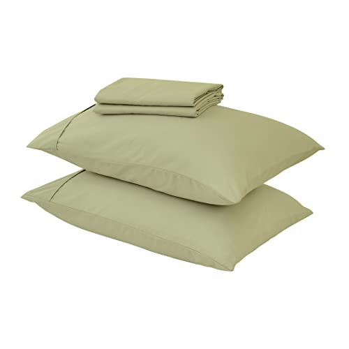 3-Piece Twin Green Microfiber Sheet Set - Ultra-Soft, Brushed Bedding Sheets & Pillowcases - Wrinkle & Fade Resistant, All-Season Bed Sheets for Bed (Twin, Sage) - color: 30 - Sage, size: Twin
