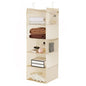 MAX Houser 5 Shelf Hanging Closet Organizer, Space Saver, Cloth Hanging Shelves with 4 Side Pockets, Foldable, Beige - color: Beige-6