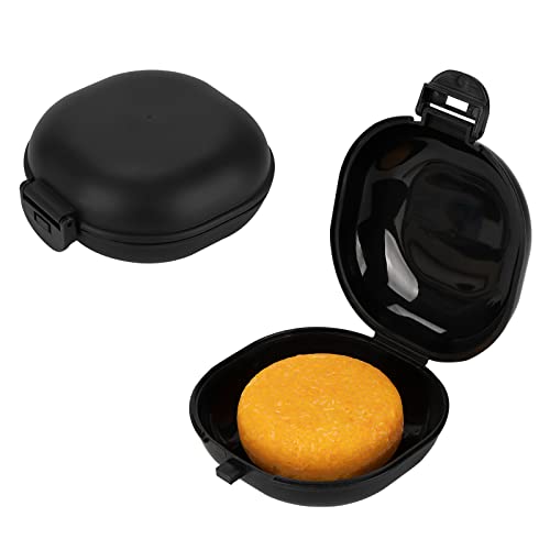 2 Pack Travel Soap Case, Portable Travel Soap Container Small Holder Case, Airtight Soap Box Tray for Shower Bathroom Outdoor (Black) - color: Black-small