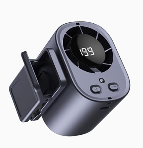 Gaukomzs 2026 Car Clip on Air Conditioner Fan with LED Display, 360° Rotation, 199 Speeds, USB Rechargeable, for Cars, Work, Camping (Dark gray) - color: Dark gray