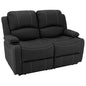 Camper Comfort 58" Wall Hugger Reclining RV Theater Seats | Double Recliner RV Sofa | RV Couch | Wall Hugger Recliner | RV Theater Seating | RV Furniture (Powered, Black w/White Stiching) - color: Black W/ White Stiching, style: Powered