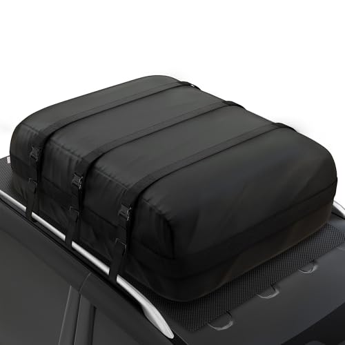 iBirdie Roof Rack Cargo Carrier 30.1 Cubic Feet, Soft-Shell Rooftop Cargo Box, Waterproof Heavy Duty 1200D for Car with/Without Roof Rack, Includes Anti-Slip Mat, Door Hooks, 52x40x25 inches