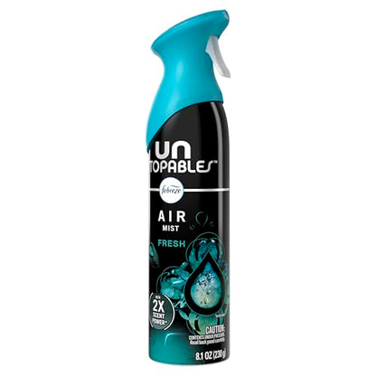 Febreze Air Mist, Air Freshener Spray, Odor Fighting Room Spray, Deodorizer for Home Bathroom Kitchen Office Apartment Dorm Room Classroom, Unstopables Fresh Scent, 8.1oz (Pack of 6) - style: Unstopables Fresh
