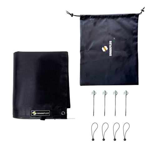 RV Awning Shade Screen Without Zipper 8'x9’3’’,Black Mesh RV Awning Sun Shade Screen,Universal Trailer Camper RV Awning Screen with Complete Kit,Significantly Improves Shadow and Privacy - color: Black Without Zipper, size: 8'X9'3''for 10' RV Awning