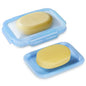 Travel Soap Case, Leakproof Silicone Bar Soap Travel Case, 4.7 * 3inches Compact Portable Holder Container for Traveling, Gym, Camping, Shower (Blue) - color: Blue