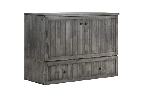 Mega Solutions Murphybedz Tuscany Murphy Cabinet Chest Bed with Charging Station 6 Inch (Galaxy Grey, Queen) - color: Galaxy Grey, size: Queen (U.S. Standard)