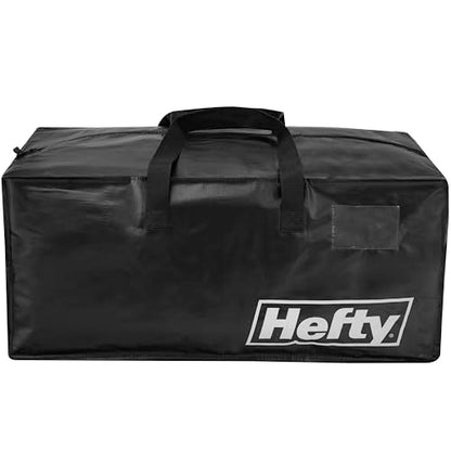 Hefty Moving Bag – Extra Large Double Zipper Backpack – Heavy Duty, Water Resistant, Foldable, Reusable Packing & Storage Tote with Shoulder Straps for Garage and Basement Organization – 2 Pack - size: 11 Gal - Moving Bag