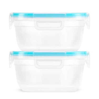 Snapware Plastic Total Solution 2-Pack (4-Cup) Food Storage Containers Set, Leakproof & Airtight Plastic Locking Lids Round Tupperware, Non-Toxic BPA-Free Lids, Microwave Dishwasher Freezer Safe - size: 2 Pack, style: 4 Cup