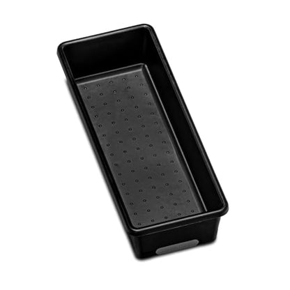 madesmart Classic 10 x 4 Storage Bin, Carbon | non slip feet, rounded corners, open compartment, soft grip lining, utensils tools supplies, office craft items, woman owned - size: 1 Count (Pack of 1)