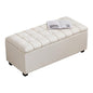 38-inch White Faux Leather Storage Ottoman Bench with Seat and Footrest Function - for Bedroom, Living Room & Entryway - color: White