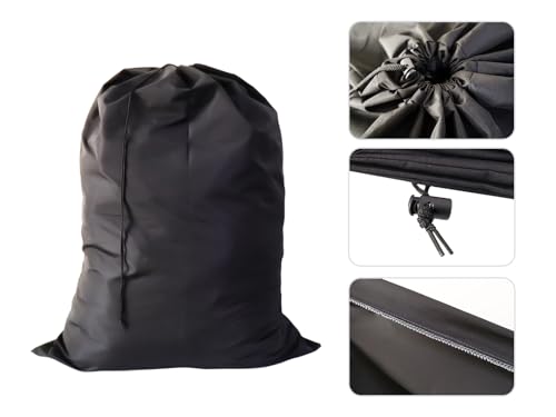 Extra Large Laundry Bag 30"x40" – 12 Pack Drawstring Bags for Family, College, Dorm & Apartment – Heavy Duty Reusable Storage Set – YETHAN - color: Black