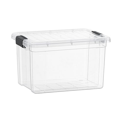 Superio Clear Storage Box with Lid, Plastic Container Bin for Organizing, Stackable Crate, BPA Free, Non Toxic, Odor Free, Organizer for Home, Office, School, and Dorm (14.7 Qt (Deep) - size: 14.25 Qt