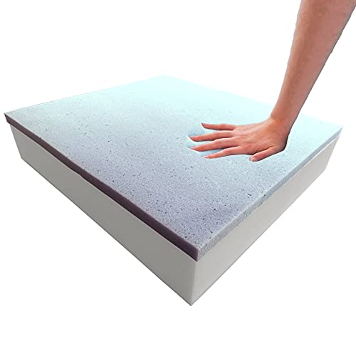 Foamma 6" x 23" x 23" Gel Memory Foam (Chair Cushion Square Foam for Dinning Chairs, Wheelchair Seat Cushion Replacement) - color: Gel Memory Foam, size: 6" x 23" x 23"
