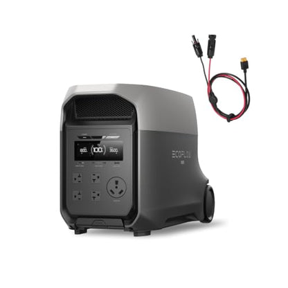 EF ECOFLOW Delta 3 Ultra Portable Power Station with XT60 Solar Cable, 3600W (Surge 7200W) Output Home Power, 3072Wh LiFePO4 Battery, Solar Generator for Home Use, Camping Accessories & RV Backup - style: DELTA 3 Ultra+XT60 Solar Cable