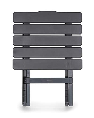 Camco 51885 Large Adirondack Portable Outdoor Furniture Folding Table, Charcoal