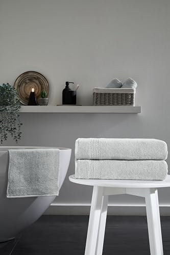 Ozdilek 2-Piece Bath Towels, 27x54 100% Turkish Cotton, Luxury Quick Dry, Extra Large, Fade-Resistant, Eco-Friendly, Spa Towel, Comfortable (Grey) - color: Grey
