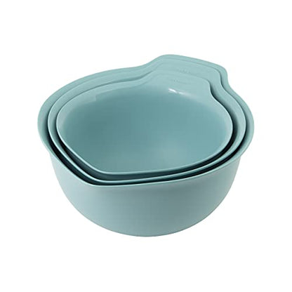 KitchenAid Universal Nesting Plastic Mixing Bowls with Non Slip Base and Pour Spout, Dishwasher Safe, Set Of 3, 2.5 quart, 3.5 quart and 4.5 quart, Aqua Sky - color: Aqua Sky, size: Set of 3
